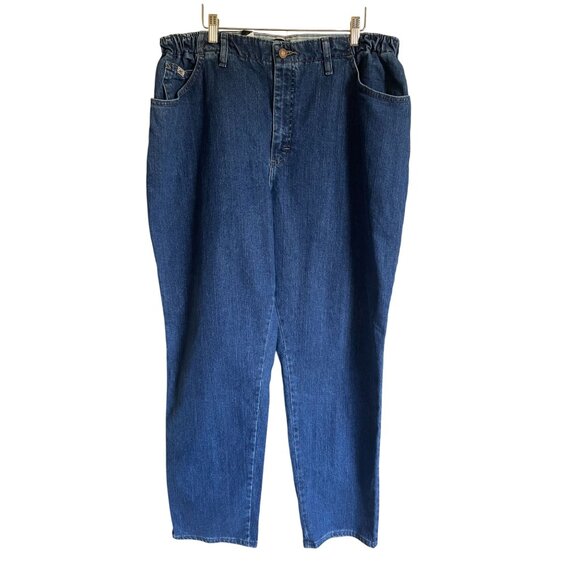 New! Lee Relaxed Fit Tapered Leg Mid Rise Dark Wash Jeans - Picture 1 of 7